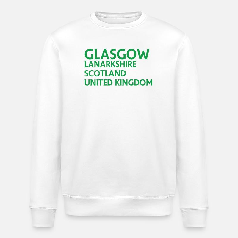 Glasgow – Scotland Textdesign - Stanley/Stella Unisex Bio-Sweatshirt ROLLER - Weiß