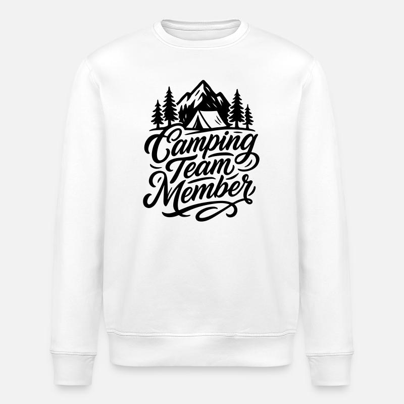 Camping Team Tent Mountains - Stanley/Stella ROLLER Unisex Organic Sweatshirt - white