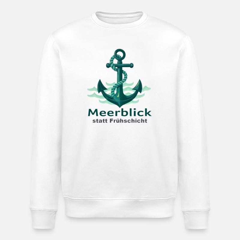 Meerblick statt Frühschicht - Stanley/Stella Unisex Bio-Sweatshirt ROLLER - Weiß
