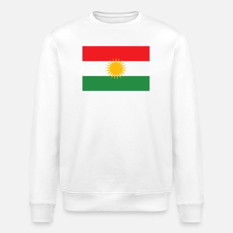 Kurdistan Flagge Sonnenstern - Stanley/Stella Unisex Bio-Sweatshirt ROLLER - Weiß