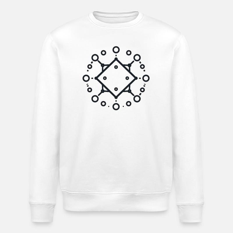 Geometrisches Diamant-Mandala - Stanley/Stella Unisex Bio-Sweatshirt ROLLER - Weiß