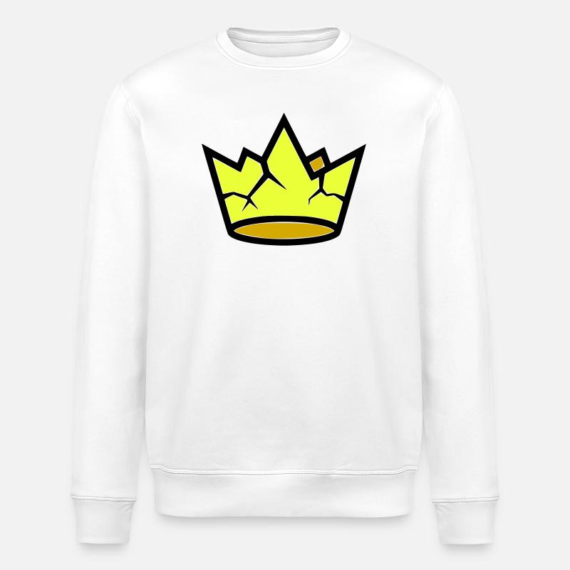 Grunge Broken Crown Vector fissuré - Sweat bio ROLLER Stanley/Stella Unisexe - blanc
