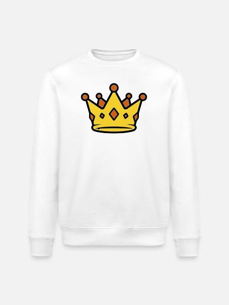 Golden King Crown Jewels Vector - Stanley/Stella ROLLER Unisex Organic Sweatshirt - white
