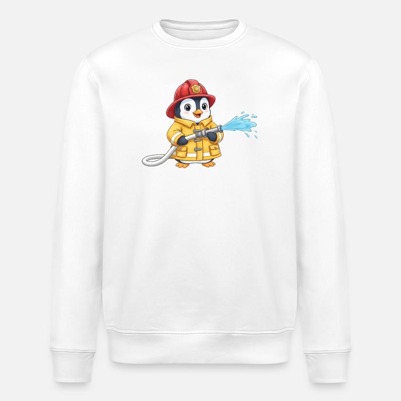 Pompiers Penguin Enfants Pompiers Mignons - Sweat bio ROLLER Stanley/Stella Unisexe - blanc