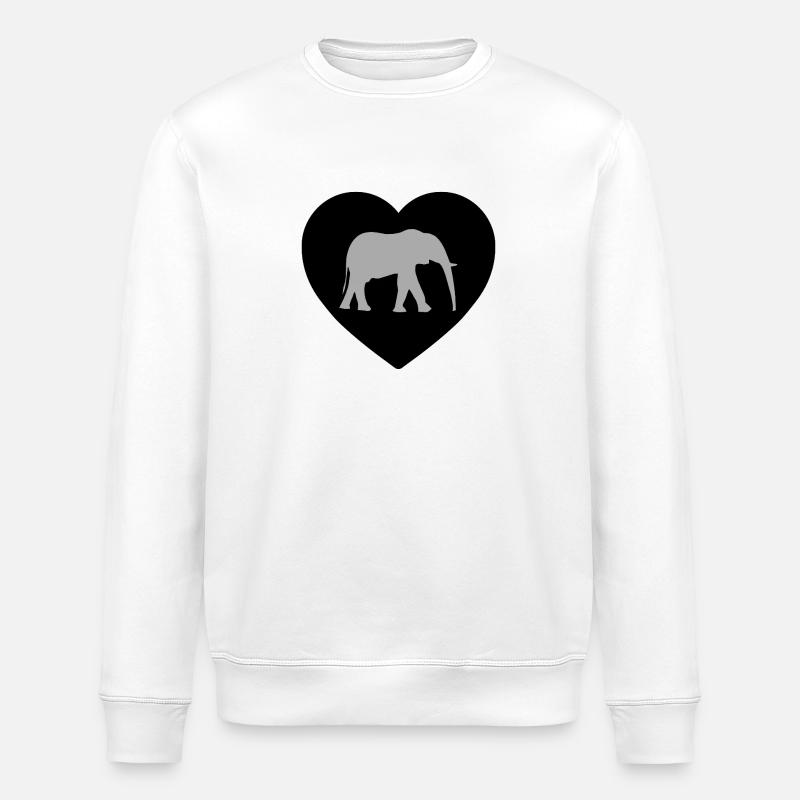 Éléphant - Sweat bio ROLLER Stanley/Stella Unisexe - blanc