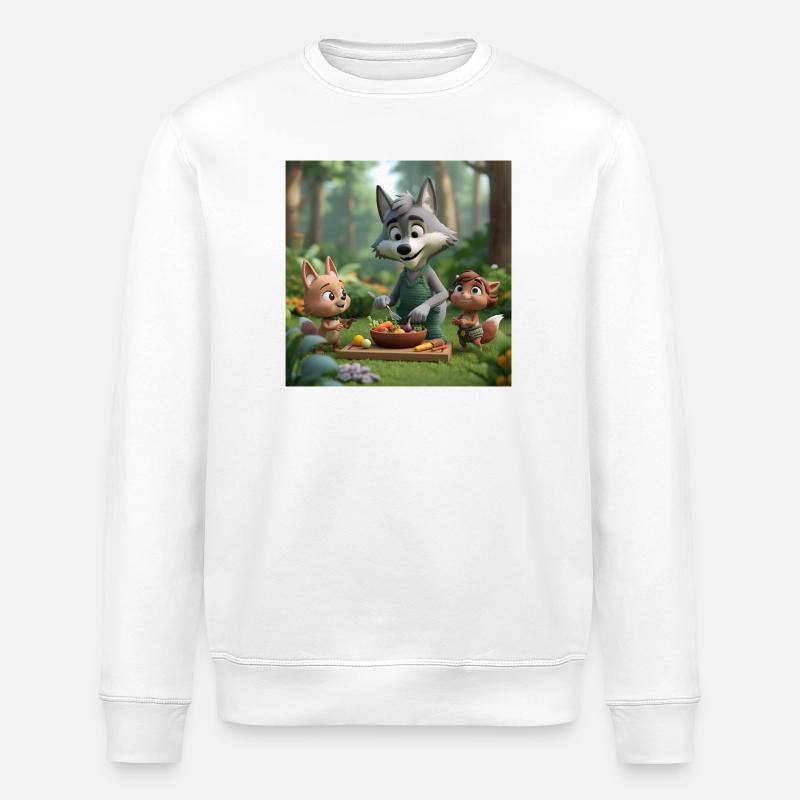 Wolf, veganer Wolf, freundlicher Wolf - Stanley/Stella Unisex Bio-Sweatshirt ROLLER - Weiß