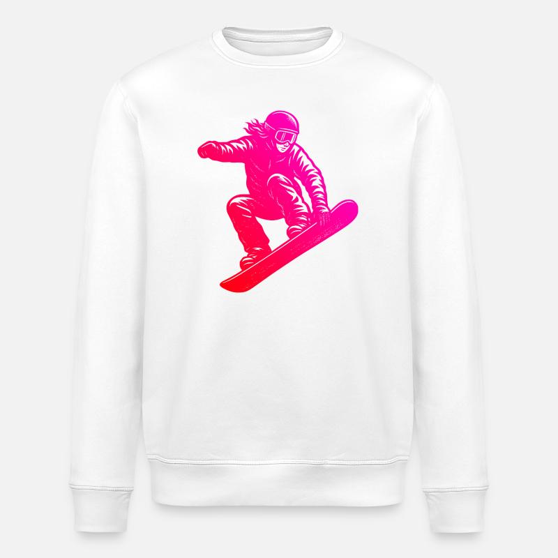 Motif classique du snowboard - Sweat bio ROLLER Stanley/Stella Unisexe - blanc