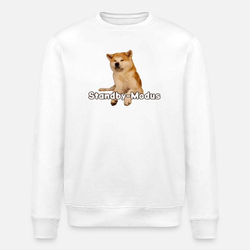 Akita im Standby-Modus - Stanley/Stella Unisex Bio-Sweatshirt ROLLER - Weiß