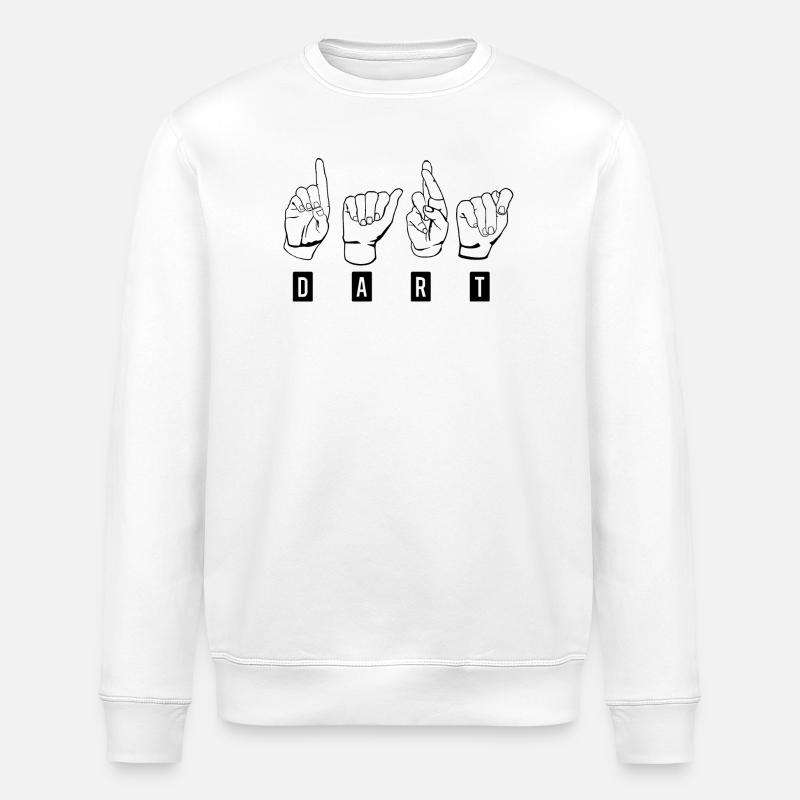 Dart,Darts,Dart-Gebärdensprache-Schwarz - Stanley/Stella Unisex Bio-Sweatshirt ROLLER - Weiß