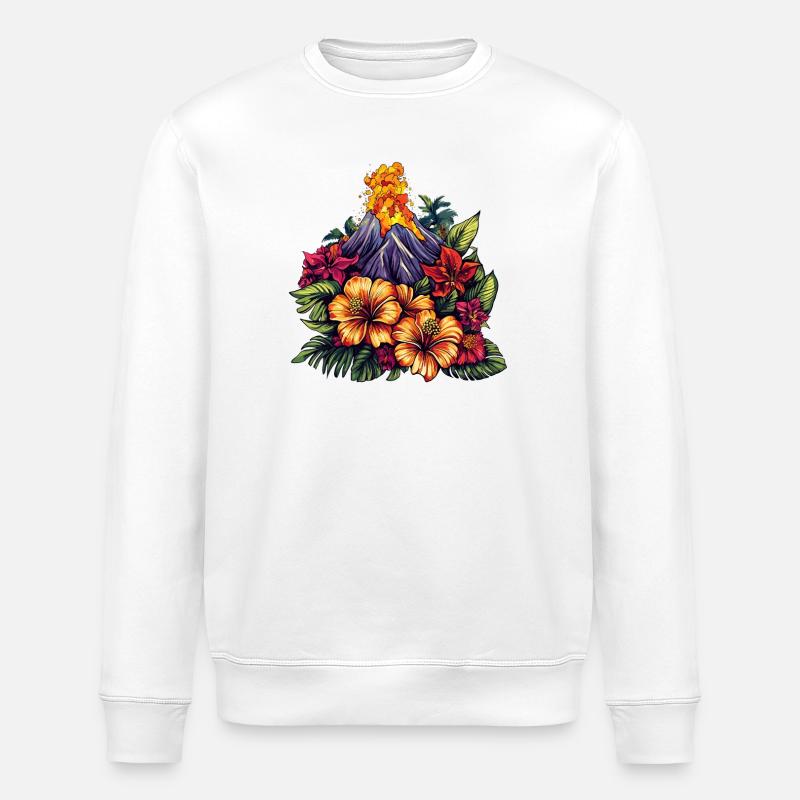 Vulkanische Blüteninsel - Stanley/Stella Unisex Bio-Sweatshirt ROLLER - Weiß