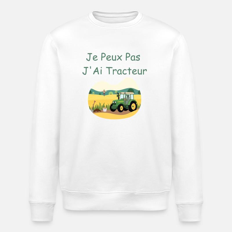 Je Peux Pas J'ai Tracteur - Sweat bio ROLLER Stanley/Stella Unisexe - blanc