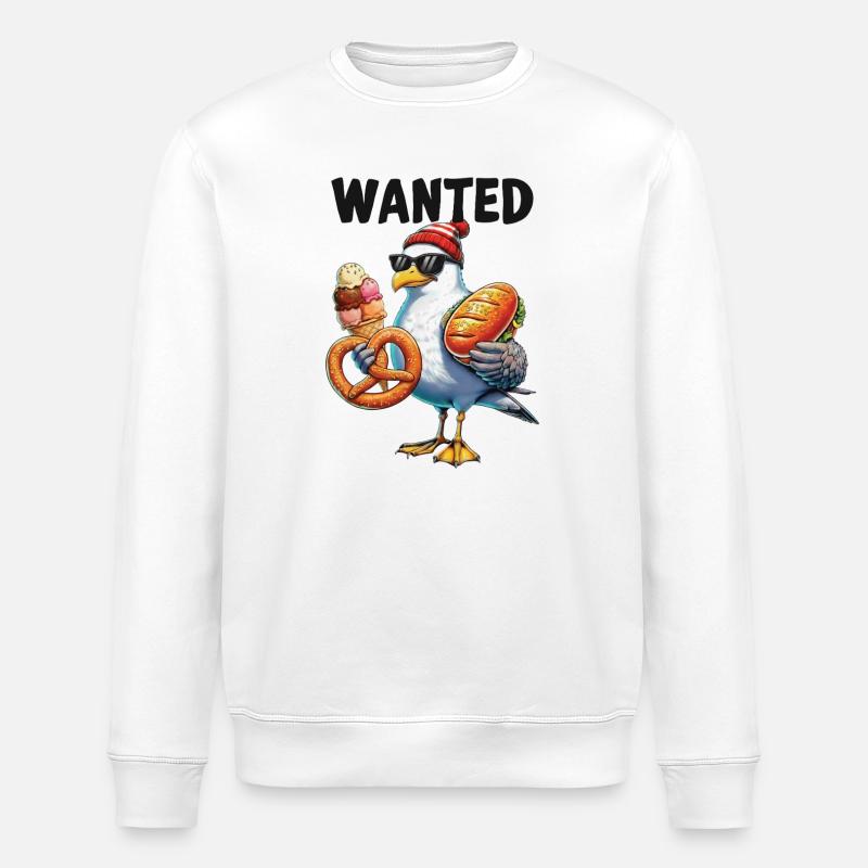 Gesucht Möwe Brezel Eiscreme - Stanley/Stella Unisex Bio-Sweatshirt ROLLER - Weiß