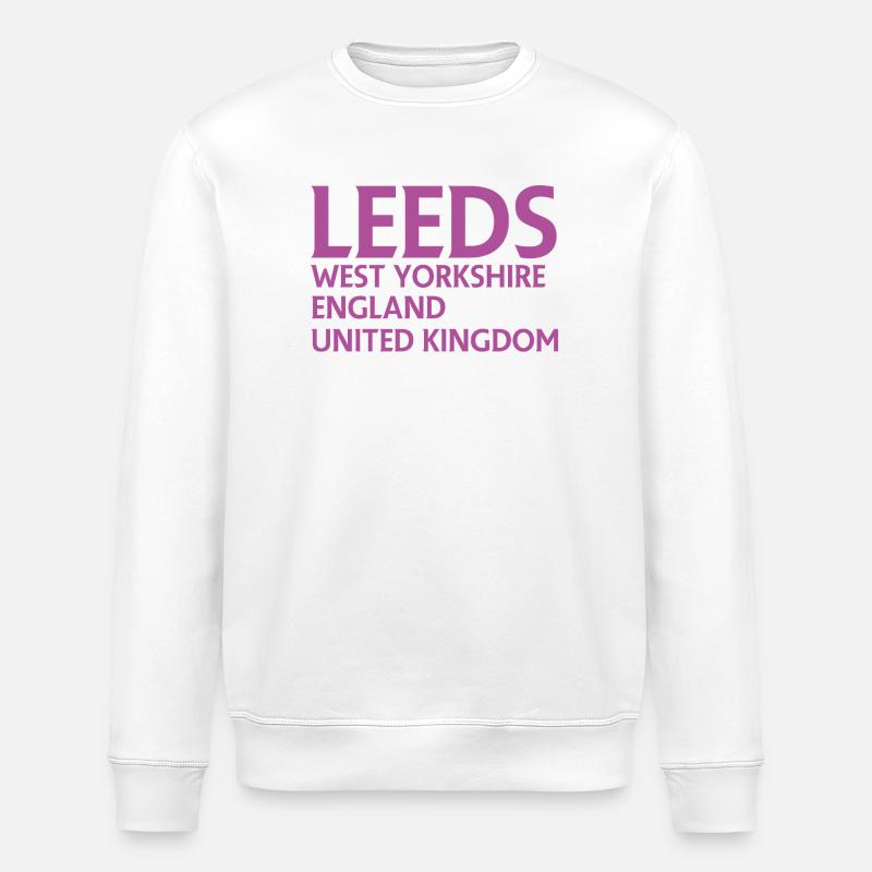 Leeds – England Liedtextdesign - Stanley/Stella Unisex Bio-Sweatshirt ROLLER - Weiß
