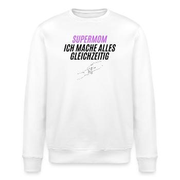 SUPERMOM Silhouette Power - Stanley/Stella Unisex Bio-Sweatshirt ROLLER - Weiß - Vorne - Nik (191cm)