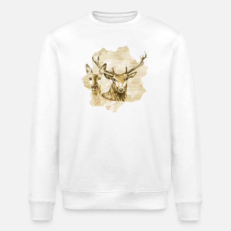 Deer and doe - Stanley/Stella ROLLER Unisex Organic Sweatshirt - white