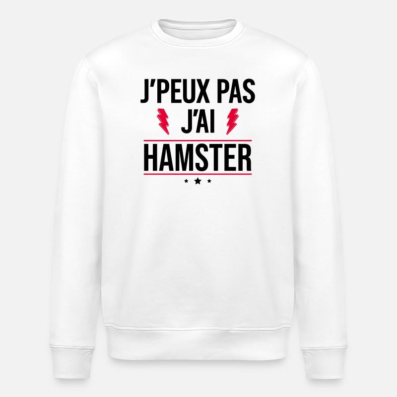 J’peux pas j’ai hamster Humour Hamster - Sweat bio ROLLER Stanley/Stella Unisexe - blanc