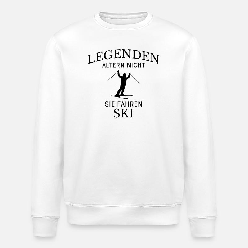 Legenden fahren Ski Skispruch - Stanley/Stella Unisex Bio-Sweatshirt ROLLER - Weiß