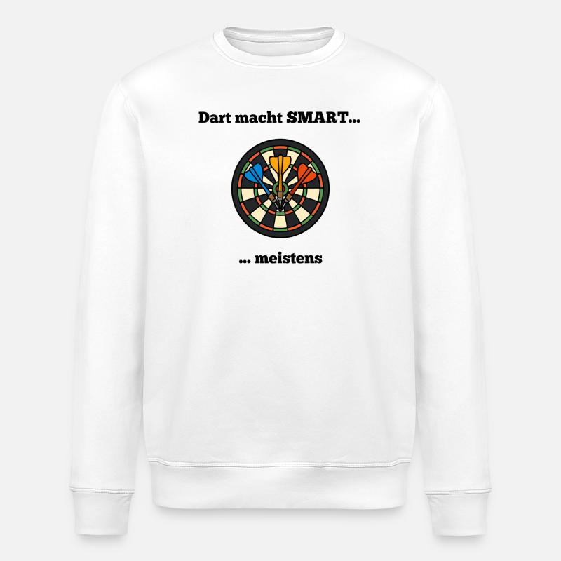 Buntes Dartboard mit Pfeilen - Stanley/Stella Unisex Bio-Sweatshirt ROLLER - Weiß