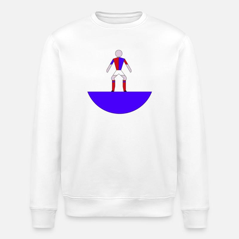 Subbuteo Geometric Hero auf Blue Arc - Stanley/Stella Unisex Bio-Sweatshirt ROLLER - Weiß
