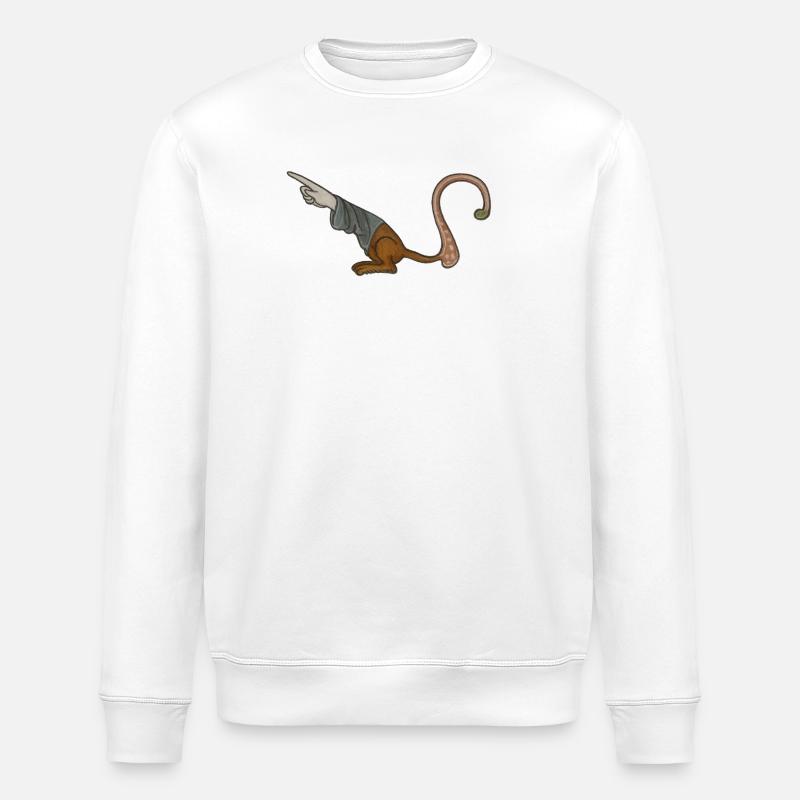 Medieval Pointer Finger - MARGINALIA - Stanley/Stella ROLLER Unisex Organic Sweatshirt - white