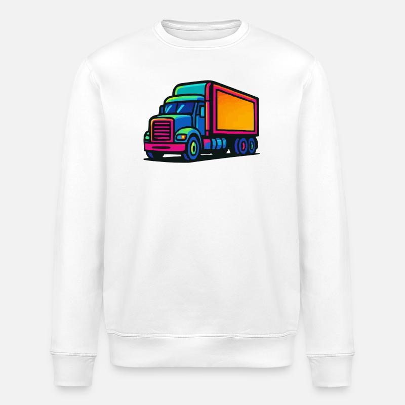Truck Comic - Stanley/Stella Unisex Bio-Sweatshirt ROLLER - Weiß
