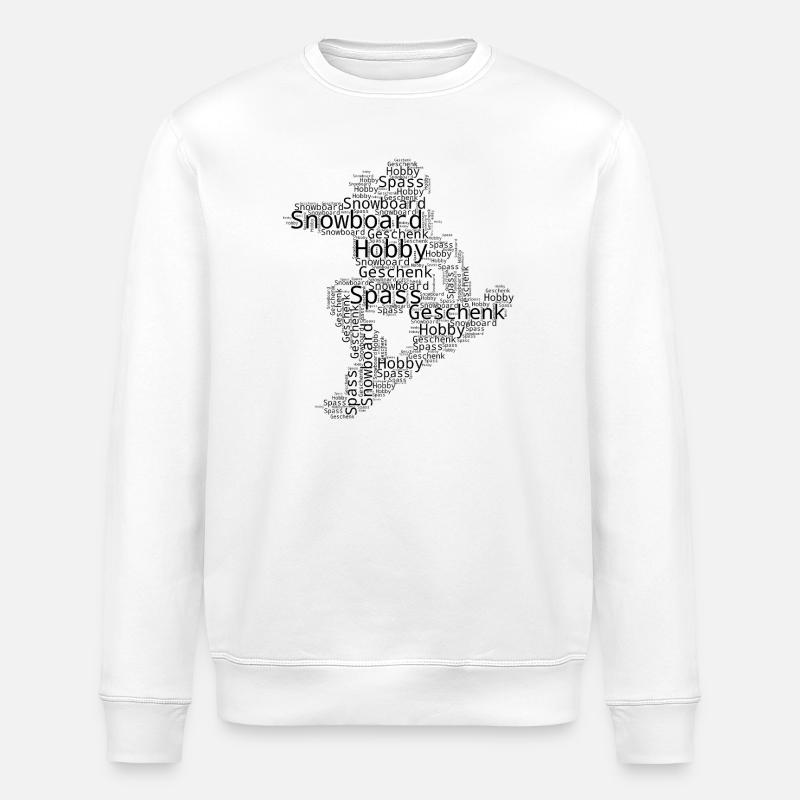 Minimalistisches Snowboard Motiv - Stanley/Stella Unisex Bio-Sweatshirt ROLLER - Weiß