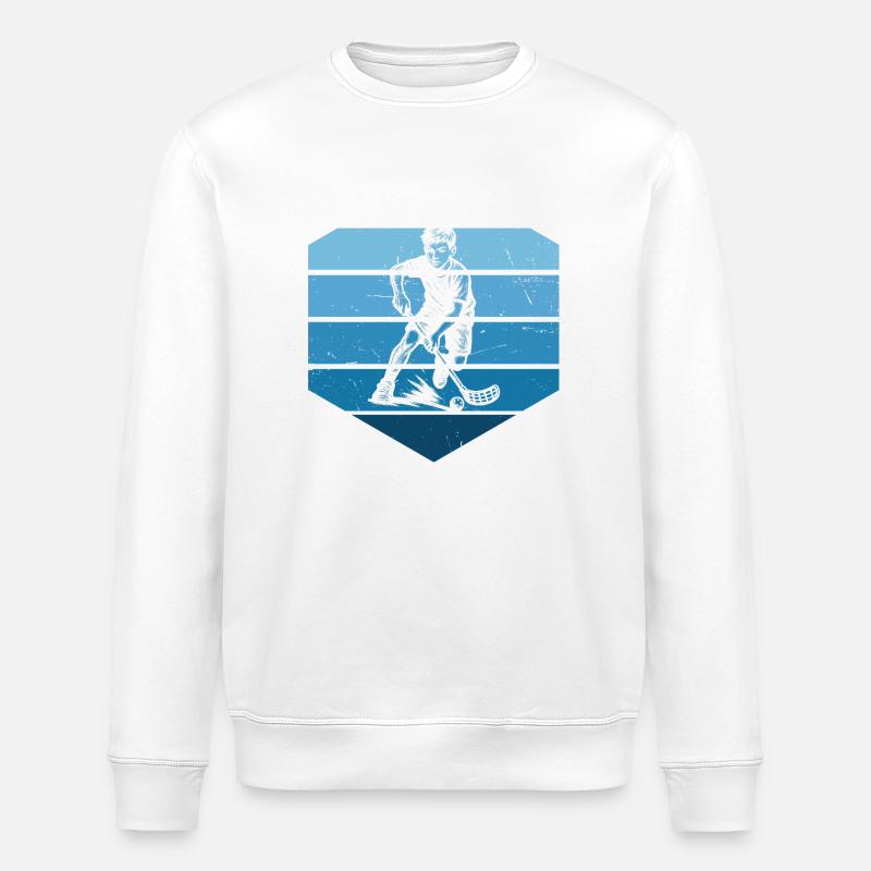 Klare Floorball Botschaft - Stanley/Stella Unisex Bio-Sweatshirt ROLLER - Weiß