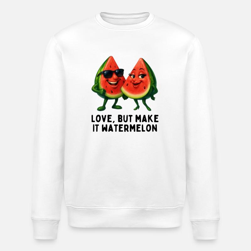 Love, but Make It Watermelon - Stanley/Stella Unisex Bio-Sweatshirt ROLLER - Weiß