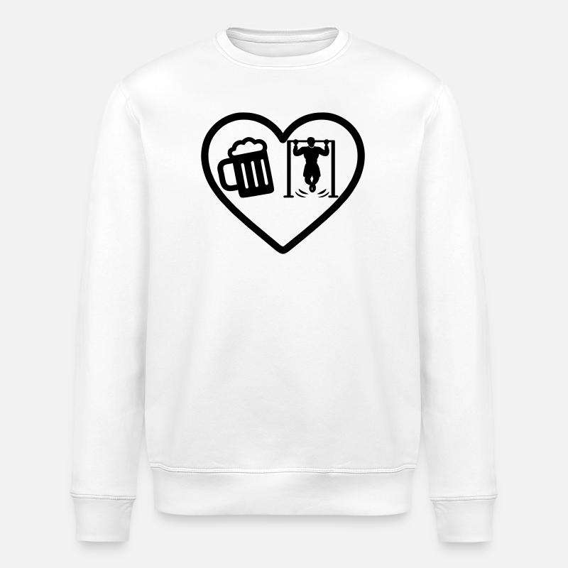 Heart Street Workout Bier - Stanley/Stella Unisex Bio-Sweatshirt ROLLER - Weiß