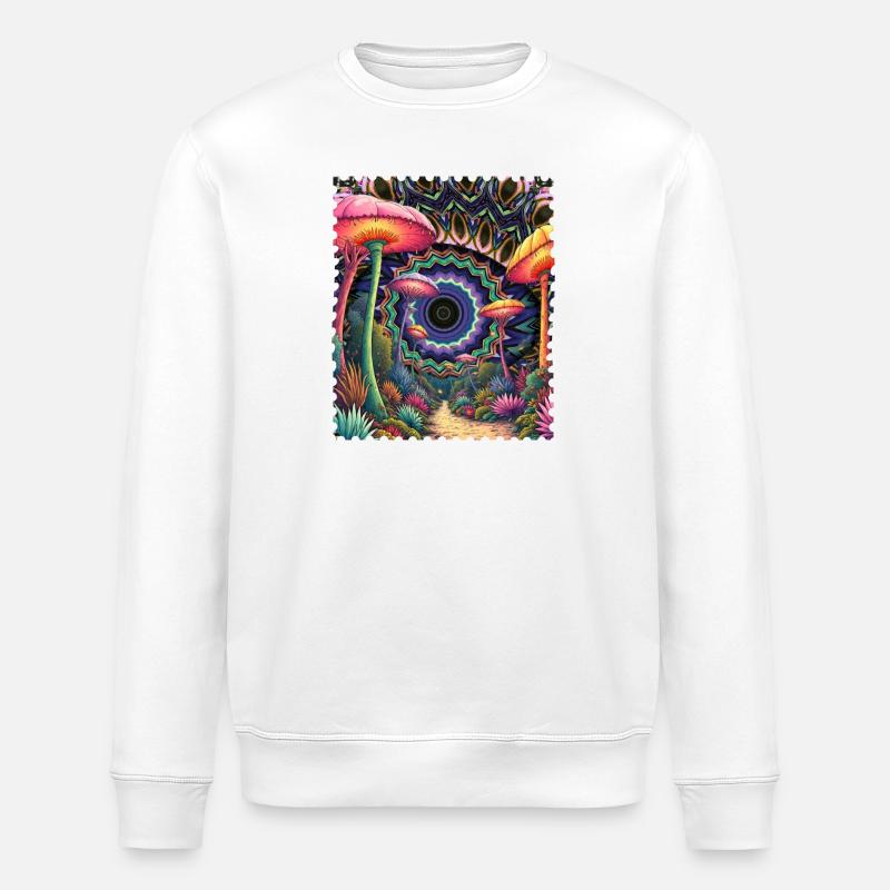 Kaleidoskop Waldpfad Pilze - Stanley/Stella Unisex Bio-Sweatshirt ROLLER - Weiß