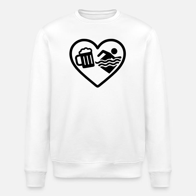 Herzschwimmendes Bier - Stanley/Stella Unisex Bio-Sweatshirt ROLLER - Weiß