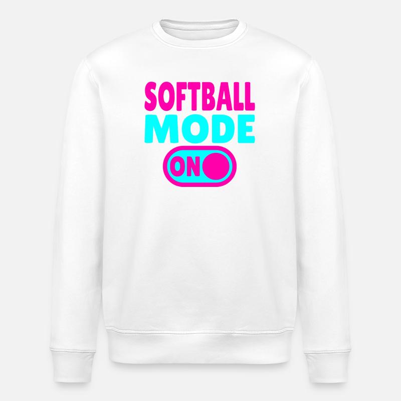 Softball Mode ON  - Stanley/Stella Unisex Bio-Sweatshirt ROLLER - Weiß