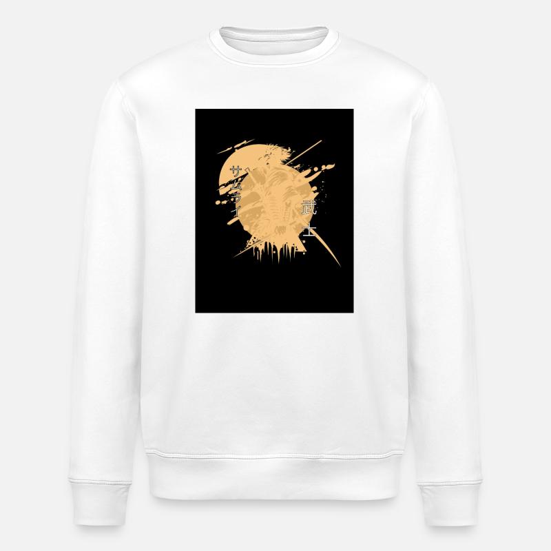 Samouraï Cheval Splatter Noir - Sweat bio ROLLER Stanley/Stella Unisexe - blanc