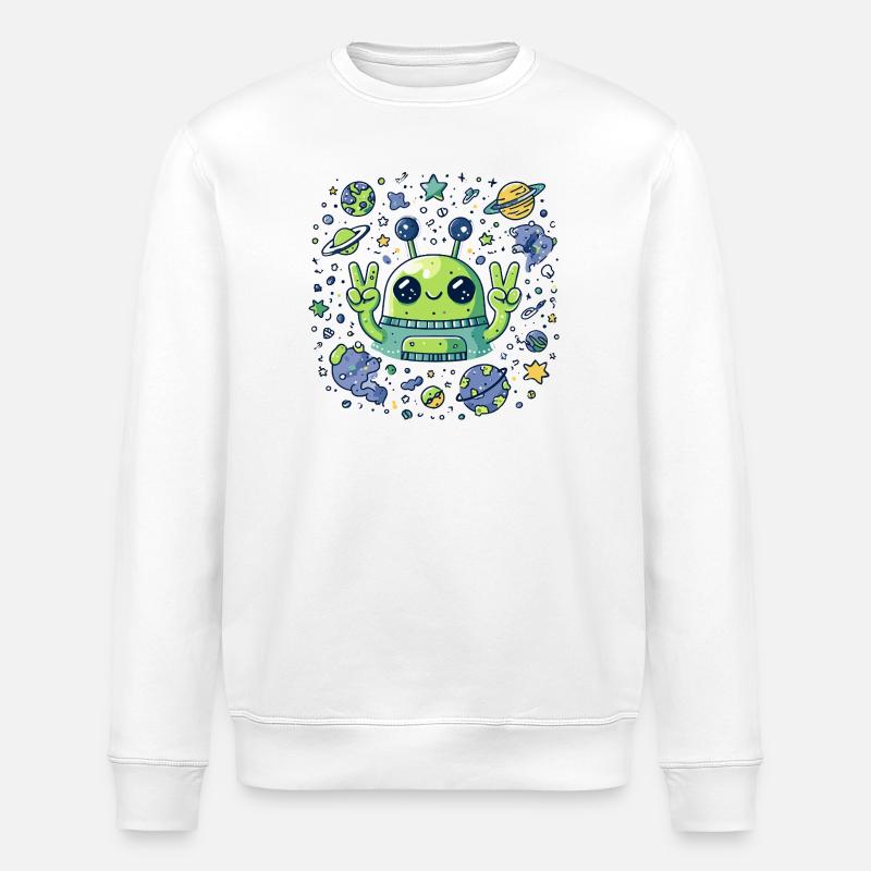 Signe de paix extraterrestre galactique - Sweat bio ROLLER Stanley/Stella Unisexe - blanc