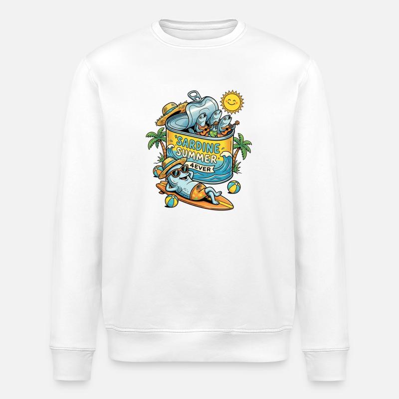 Sardine Summer - Stanley/Stella Unisex Bio-Sweatshirt ROLLER - Weiß