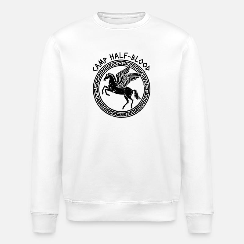 Camp Halbblut Fliegendes Pferd Camping Halbblut - Stanley/Stella Unisex Bio-Sweatshirt ROLLER - Weiß