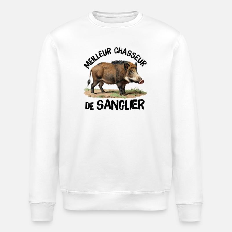 Bester Wildschweinjäger - Stanley/Stella Unisex Bio-Sweatshirt ROLLER - Weiß