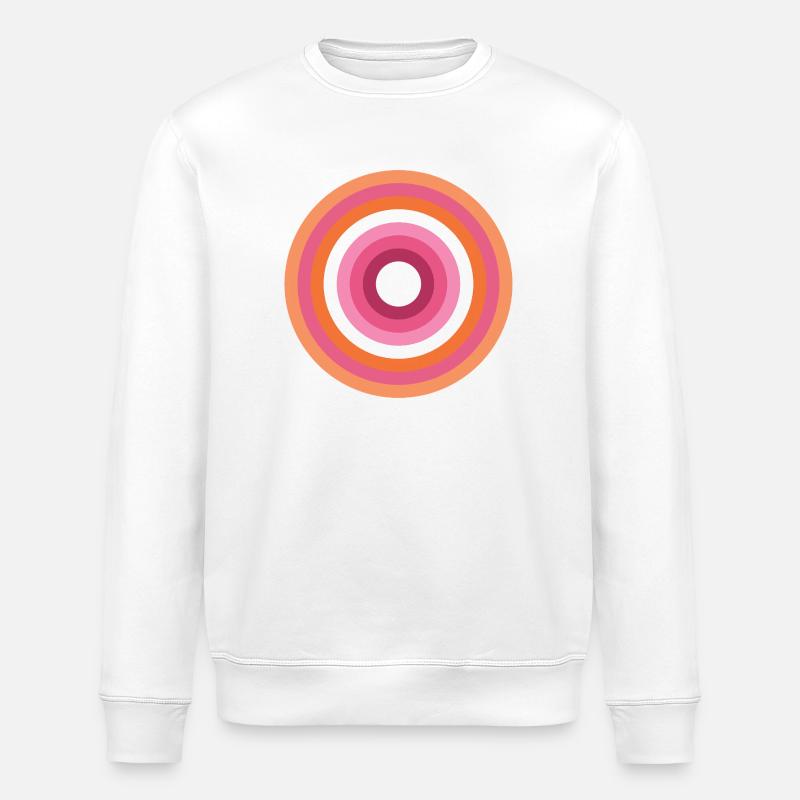  Concentric Ring Palette LGBTQ lesbian - Stanley/Stella ROLLER Unisex Organic Sweatshirt - white