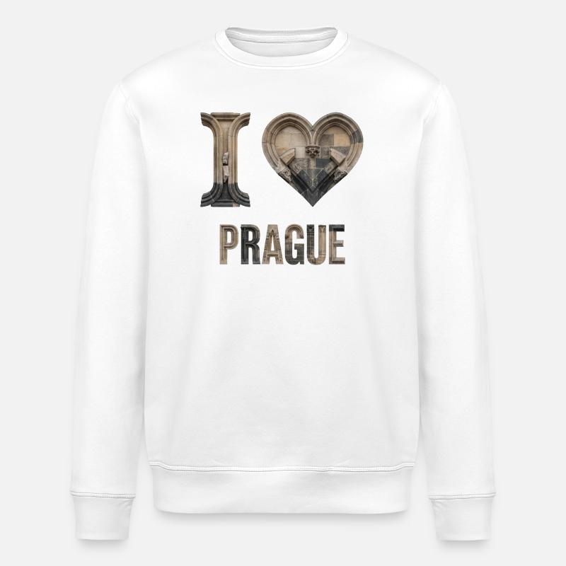 Prag – Stein & Gotische Bögen - Stanley/Stella Unisex Bio-Sweatshirt ROLLER - Weiß