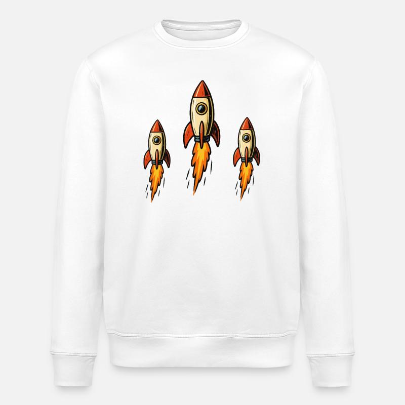 Drei Raketen  - Stanley/Stella Unisex Bio-Sweatshirt ROLLER - Weiß
