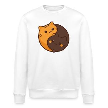Kuschelkatzen Duo Umarmung Jing Jang - Stanley/Stella Unisex Bio-Sweatshirt ROLLER - Weiß - Vorne - Nik (191cm)