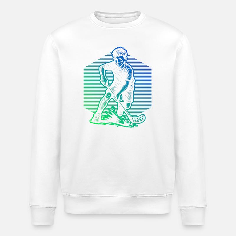 Einfach Floorball zeitloses Design - Stanley/Stella Unisex Bio-Sweatshirt ROLLER - Weiß