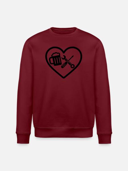Heart Beer DIY Humor - Stanley/Stella ROLLER Unisex Organic Sweatshirt - white
