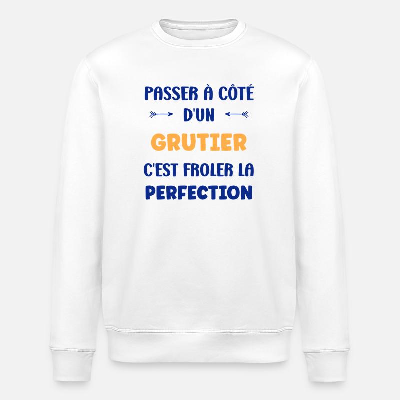 Passing by a crane operator - Stanley/Stella ROLLER Unisex Organic Sweatshirt - white