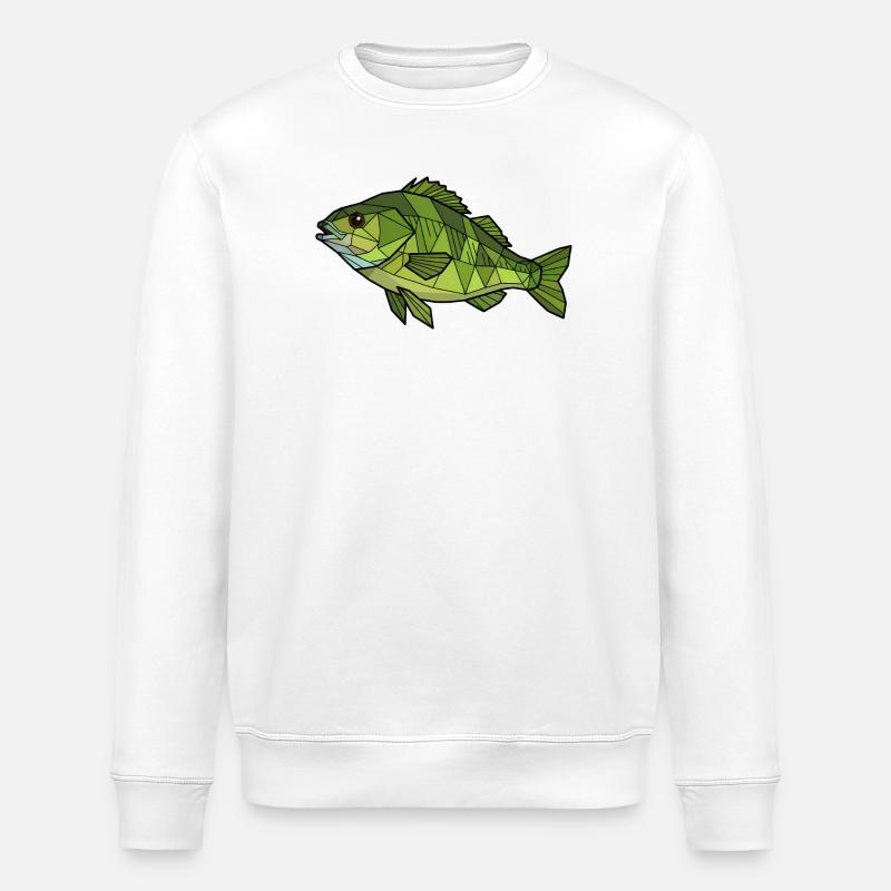 Geometric Perch Low Poly - Stanley/Stella ROLLER Unisex Organic Sweatshirt - white