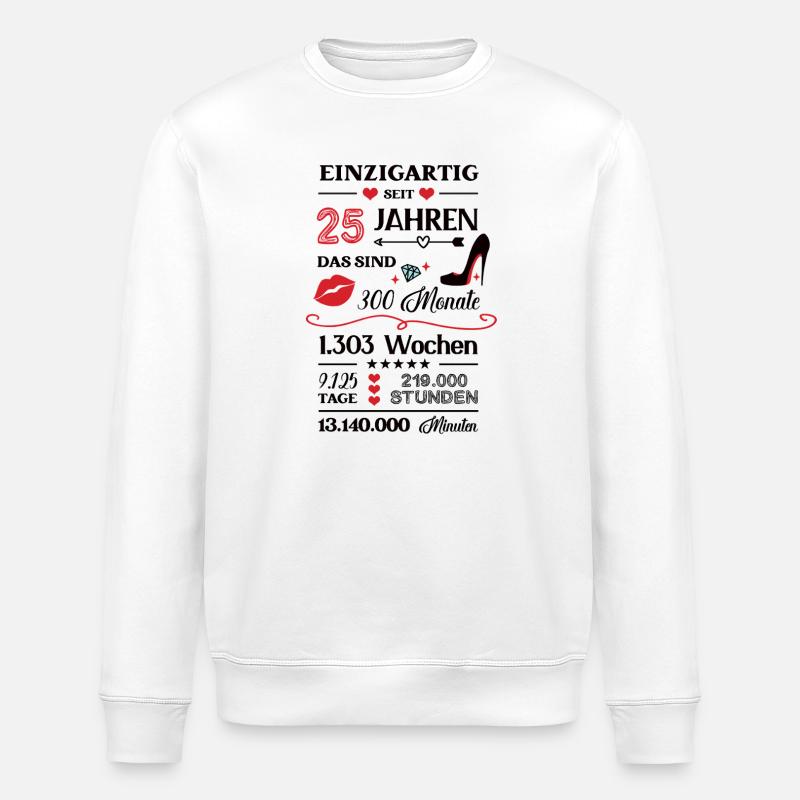 25e anniversaire 25e Tenue d’anniversaire 25e - Sweat bio ROLLER Stanley/Stella Unisexe - blanc