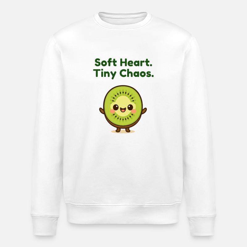 Soft Heart Tiny Chaos Kiwi - Stanley/Stella ROLLER Unisex Organic Sweatshirt - white