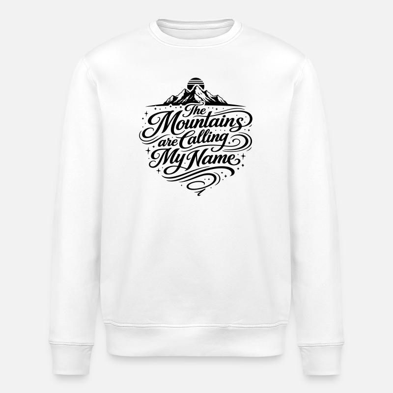 The mountains are calling Spruch Mountains - Stanley/Stella ROLLER Unisex Organic Sweatshirt - white
