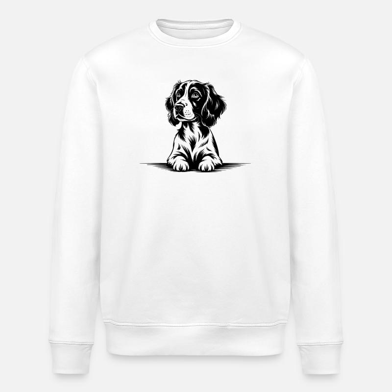 Cocker Spaniel - Stanley/Stella ROLLER Unisex Organic Sweatshirt - white