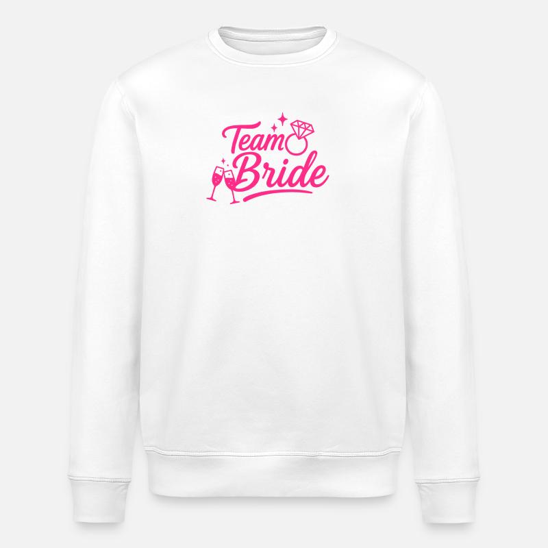Team Bride Pink Diamond - Stanley/Stella ROLLER Unisex Organic Sweatshirt - white